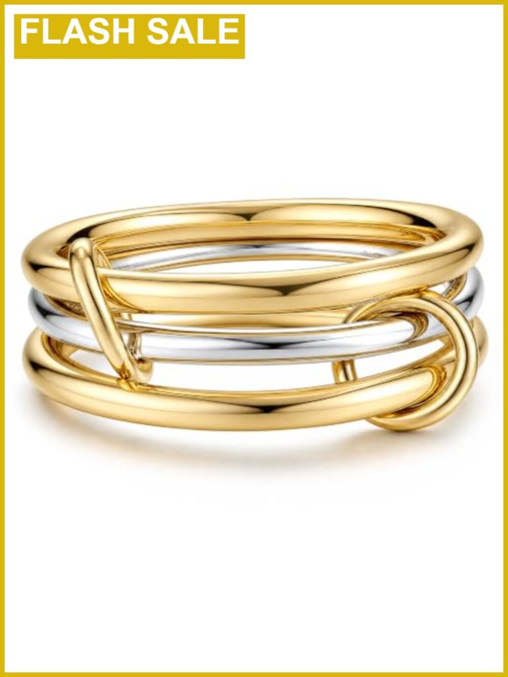 18K Gold Plated Stackable Rings Set Interlocked Non Tarnish Gift for Her